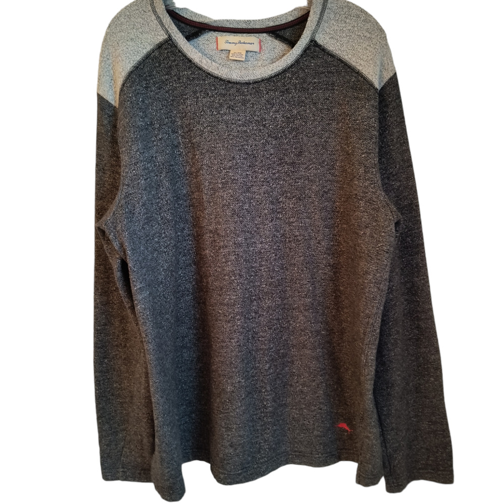 Tommy Bahama Sweatshirt Mens Size XL  Gray color block Long Sleeve Pullover